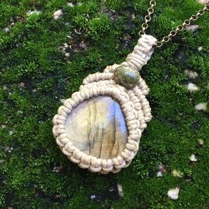 tan golden Labradorite necklace on 24” chain
